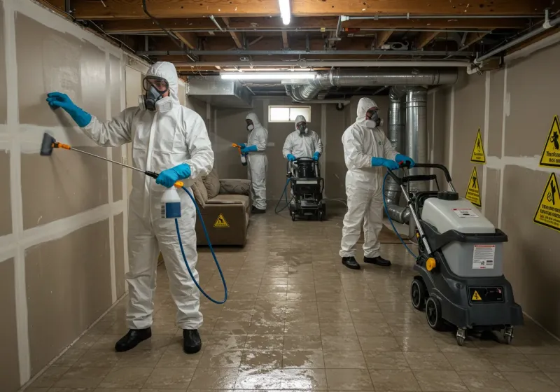 Basement Moisture Removal and Structural Drying process in Durham, OR